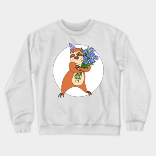 Beautiful holiday present, sloth print design, print with funny animal. Funny character. Happy holiday banner. Sloth. Crewneck Sweatshirt